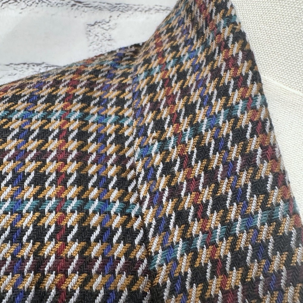 Vintage Houndstooth Tweed Jacket Women's Medium Draped Shawl Collar Open Front - Picture 5 of 16